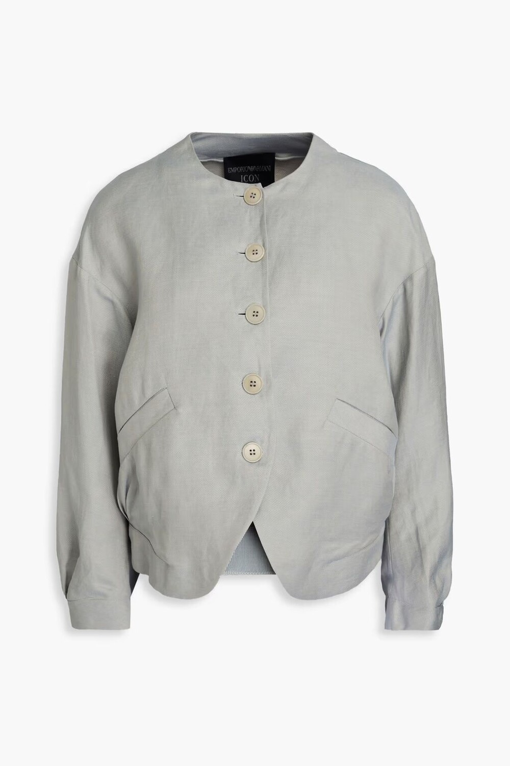 

Жаккардовый пиджак из смесового льна Emporio Armani, камень