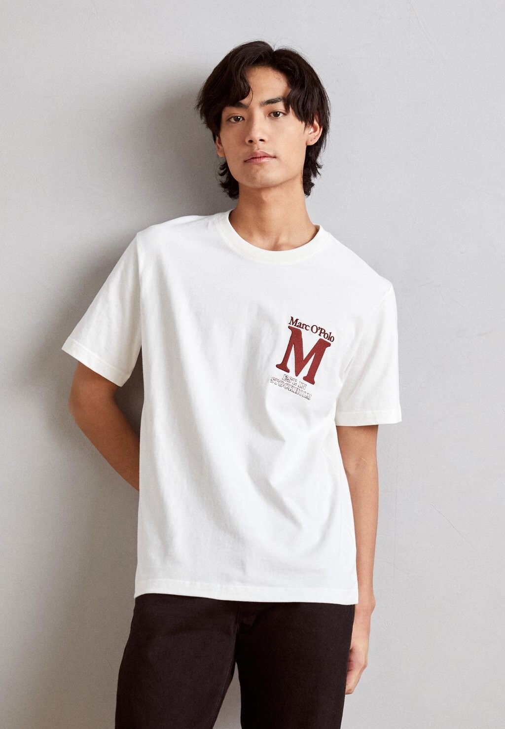 

Футболка с принтом SHORT SLEEVE ARTWORK RIBBED NECKLINE Marc O'Polo, цвет multi/egg white