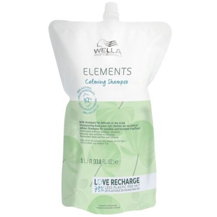 Wella Professional Elements успокаивающий шампунь, запасной набор, 1000 мл — НОВИНКА wella elements calming refill успокаивающий шампунь 1000 мл мягкая упаковка