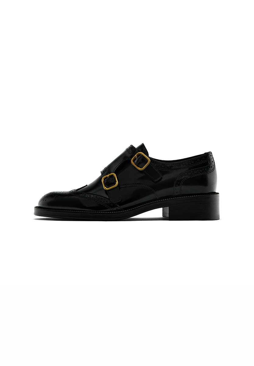 

Слипоны Massimo Dutti С ДВОЙНОЙ ПРЯЖКОЙ, черный