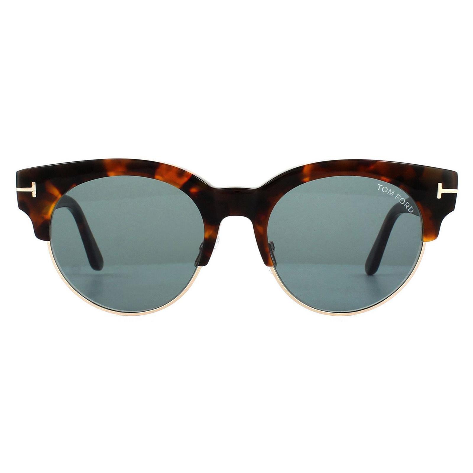 Круглые синие солнцезащитные очки Havana Tom Ford, коричневый dc 55v
