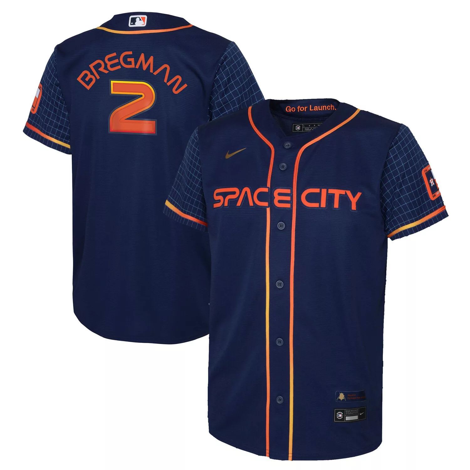 

Молодежная футболка Nike Alex Bregman Navy Houston Astros 2022 City Connect Replica Player Nike