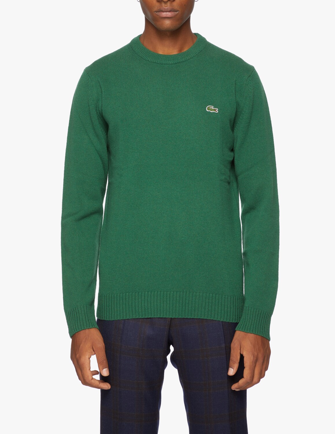 

Шерстяной джемпер с круглым вырезом Lacoste, зеленый