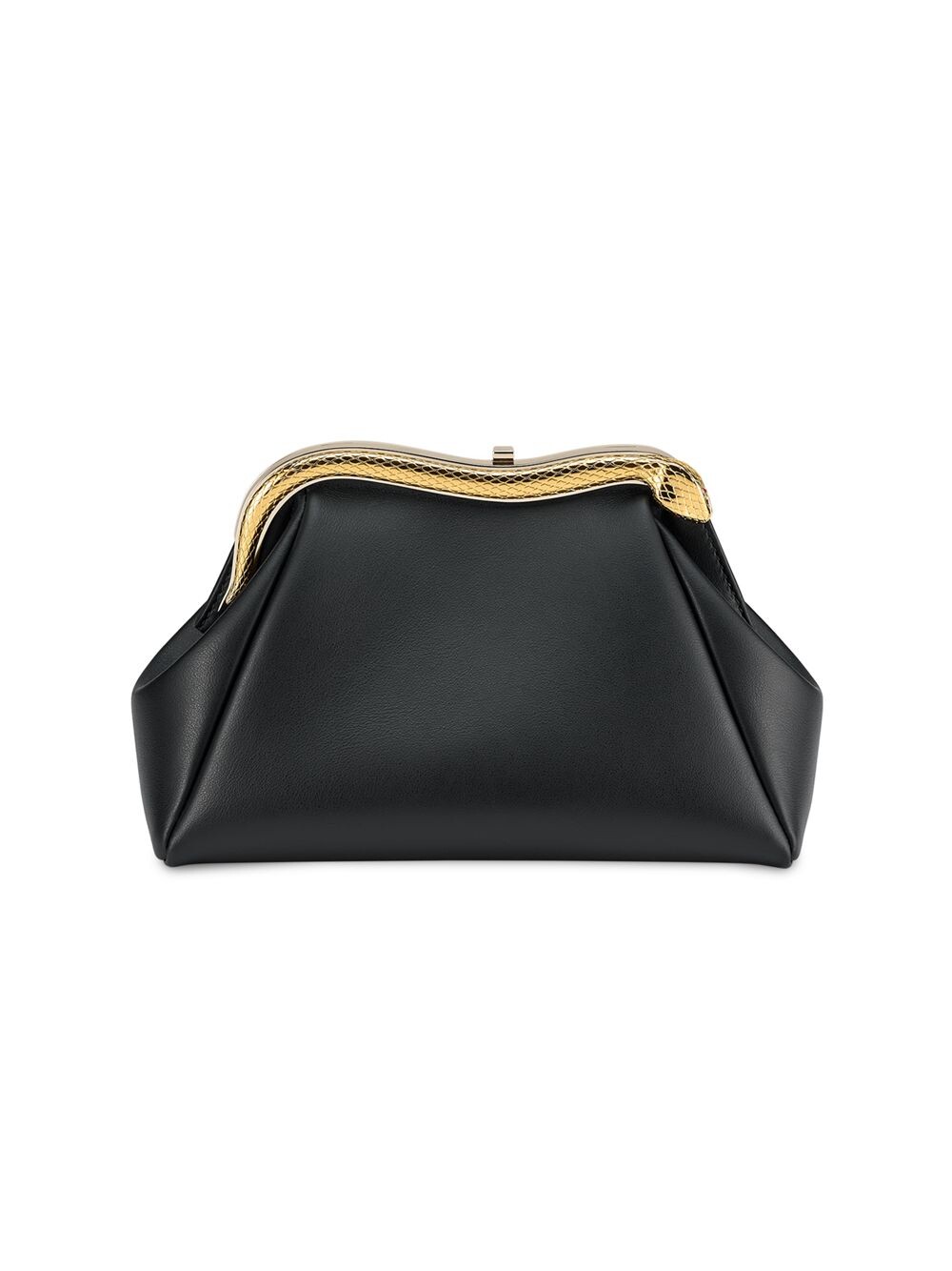 

Маленький кожаный клатч из змеиной кожи BVLGARI, черный