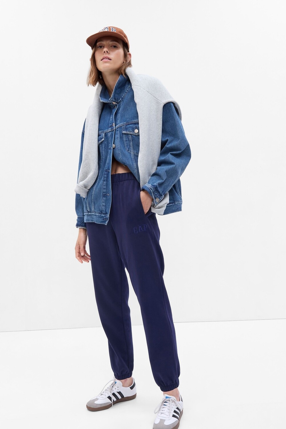 

Мягкие джоггеры с логотипом Vintage Gap, синий