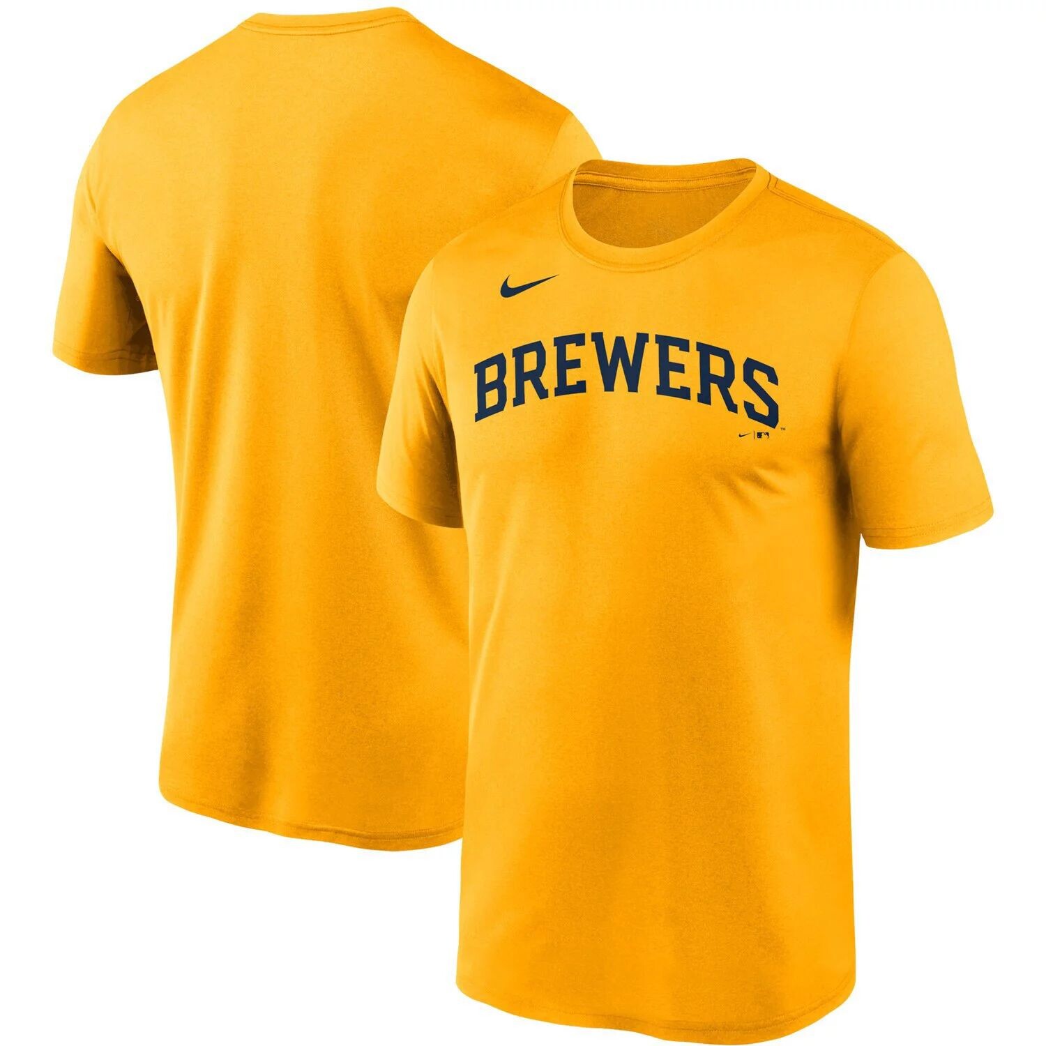 

Мужская футболка Nike Gold Milwaukee Brewers Wordmark Legend