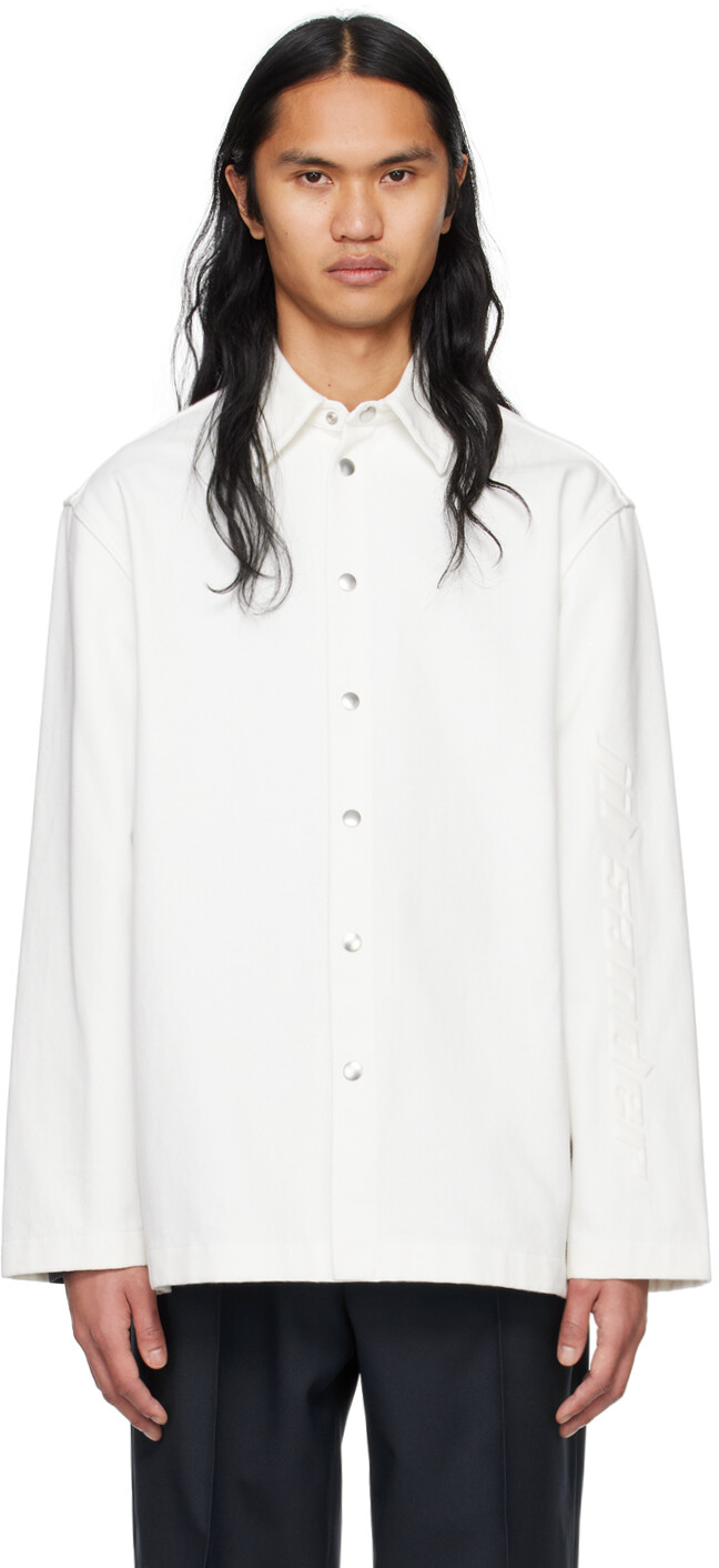 

Белая джинсовая рубашка с тиснением Jil Sander