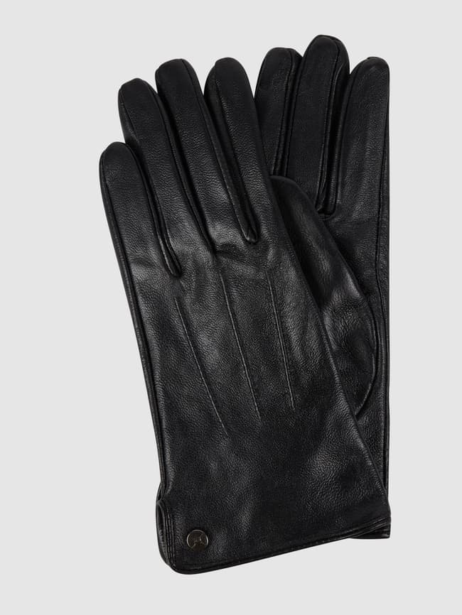Кожаные перчатки модель Лара Pearlwood, черный