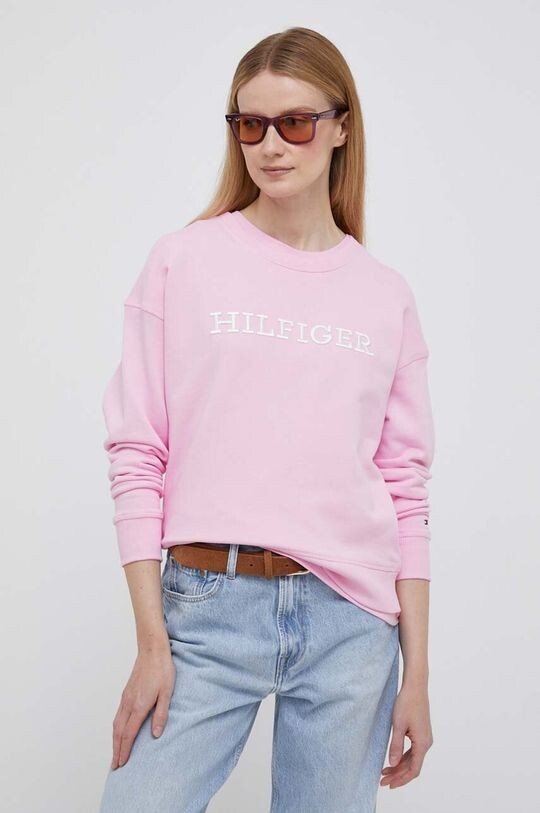 

Хлопковая толстовка Tommy Hilfiger, розовый