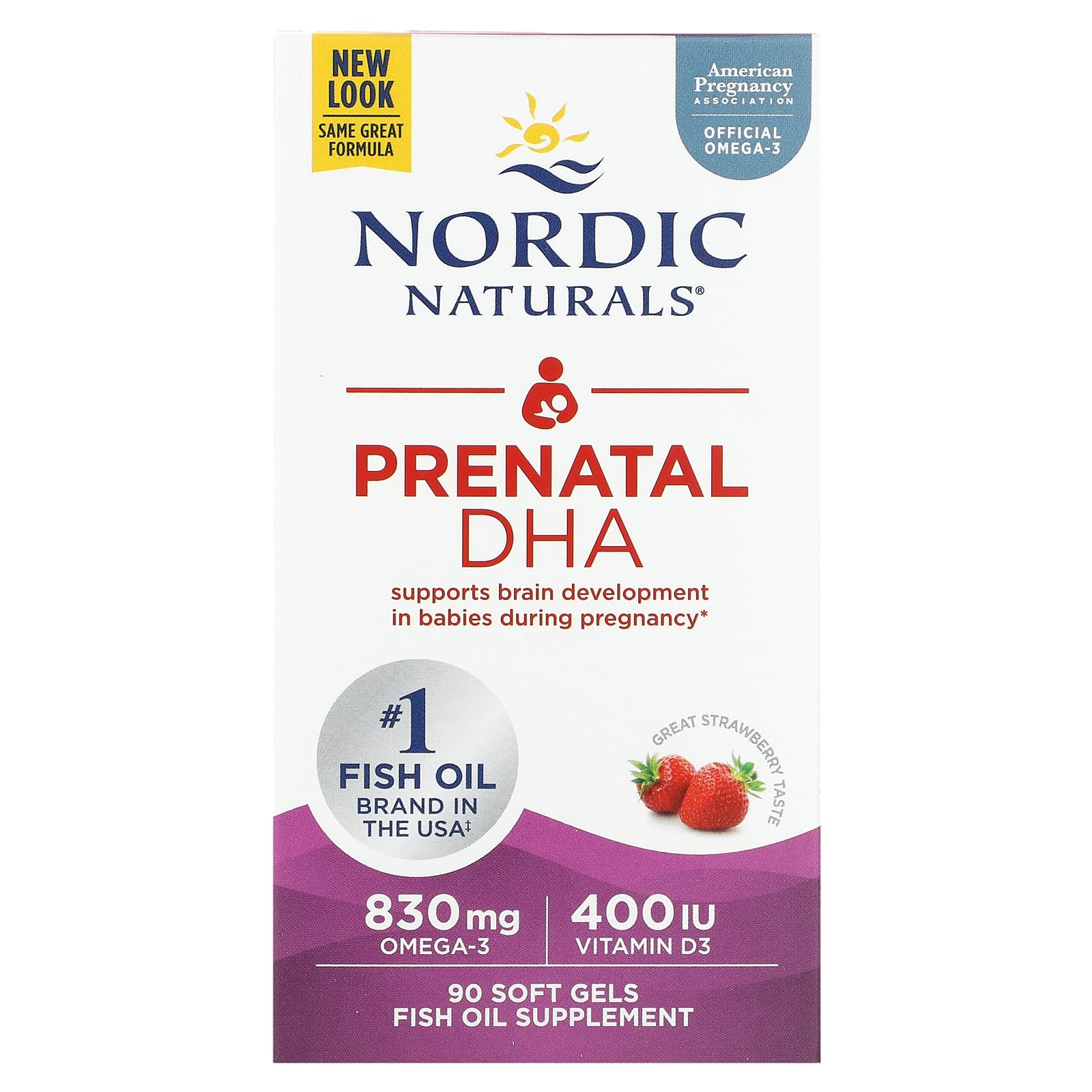 

Пренатальная ДГК, клубничный вкус, 90 капсул, Nordic Naturals