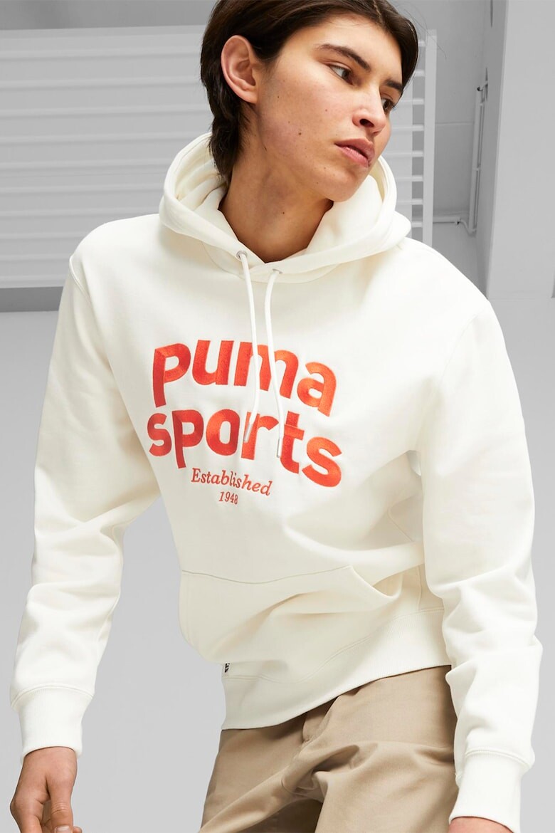 Хлопковая толстовка с вышитым логотипом Puma, оранжевый