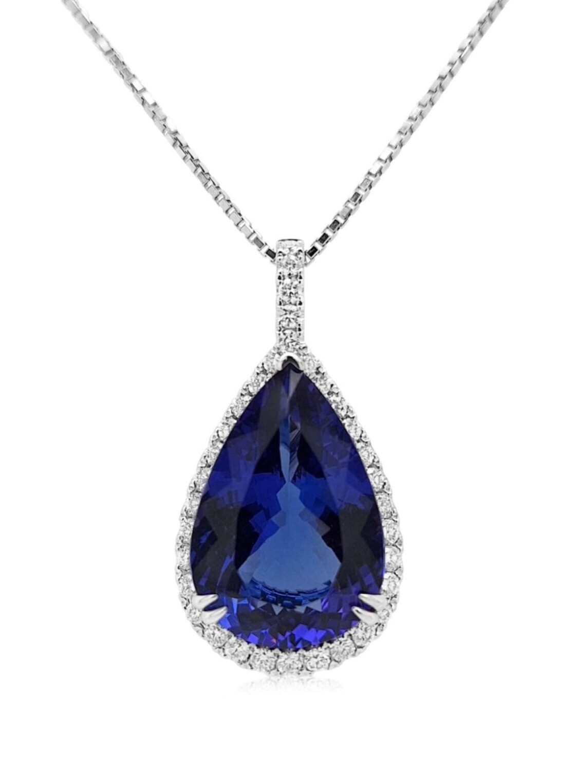 

Ожерелье из 18-каратного белого золота с бриллиантами и танзанитом HYT Jewelry, белый