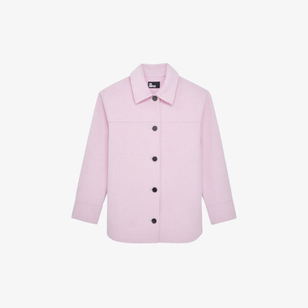 

Жакет из смесовой шерсти на пуговицах The Kooples, розовый