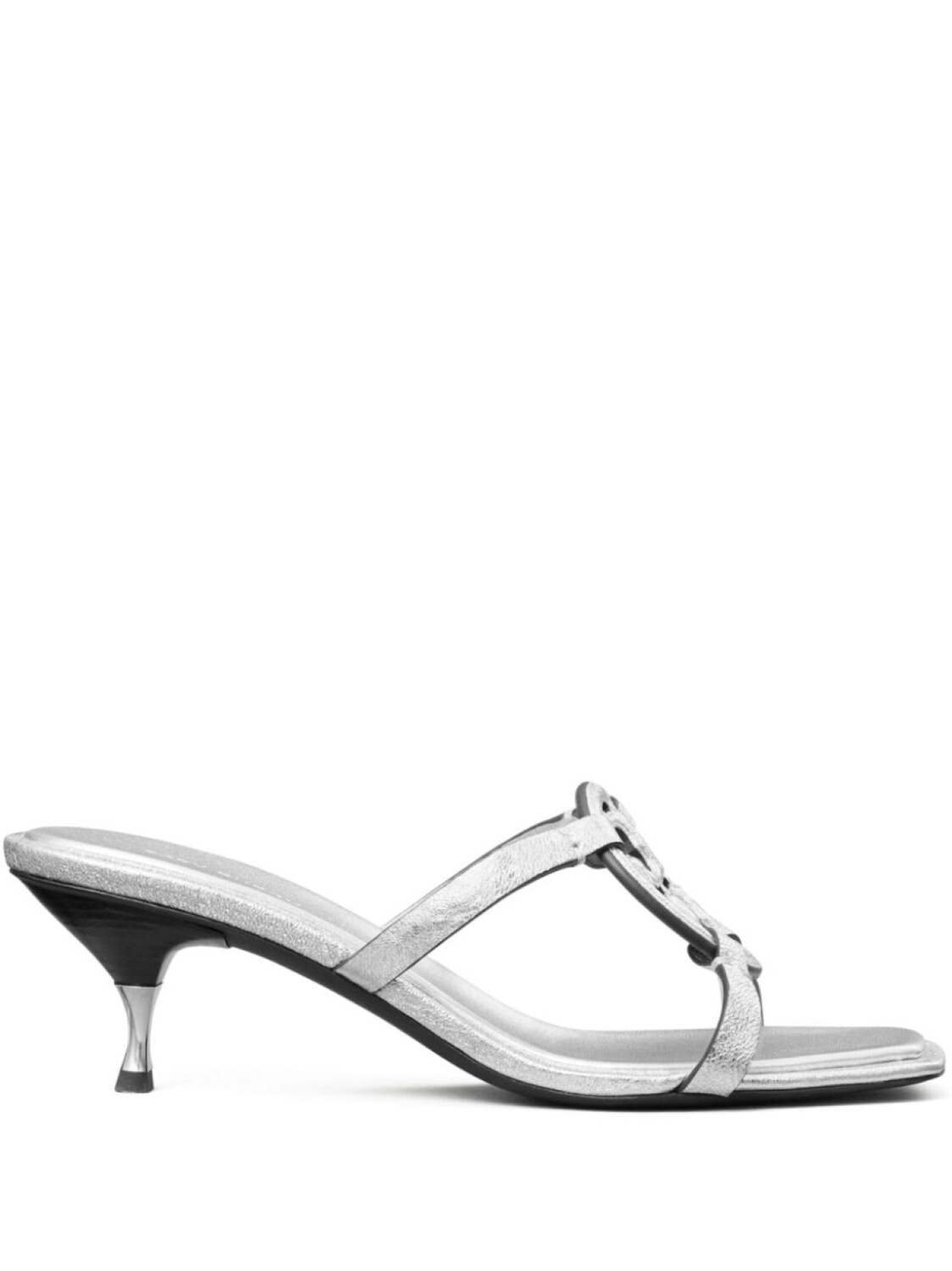 

Мюли Miller Bombé 55 с эффектом металлик Tory Burch, серебристый