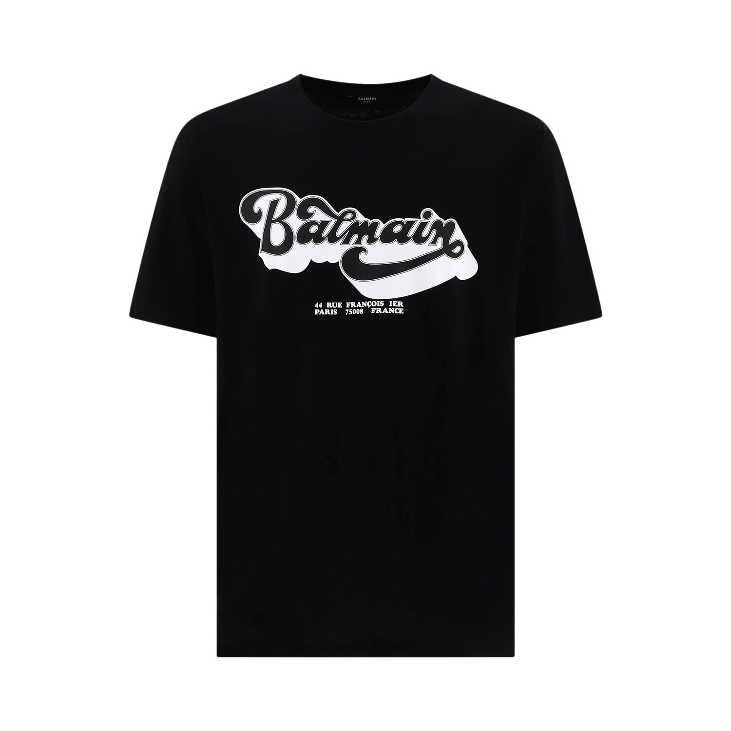 

Футболка Balmain Bulky Fit в стиле 70-х, Нуар/Блан