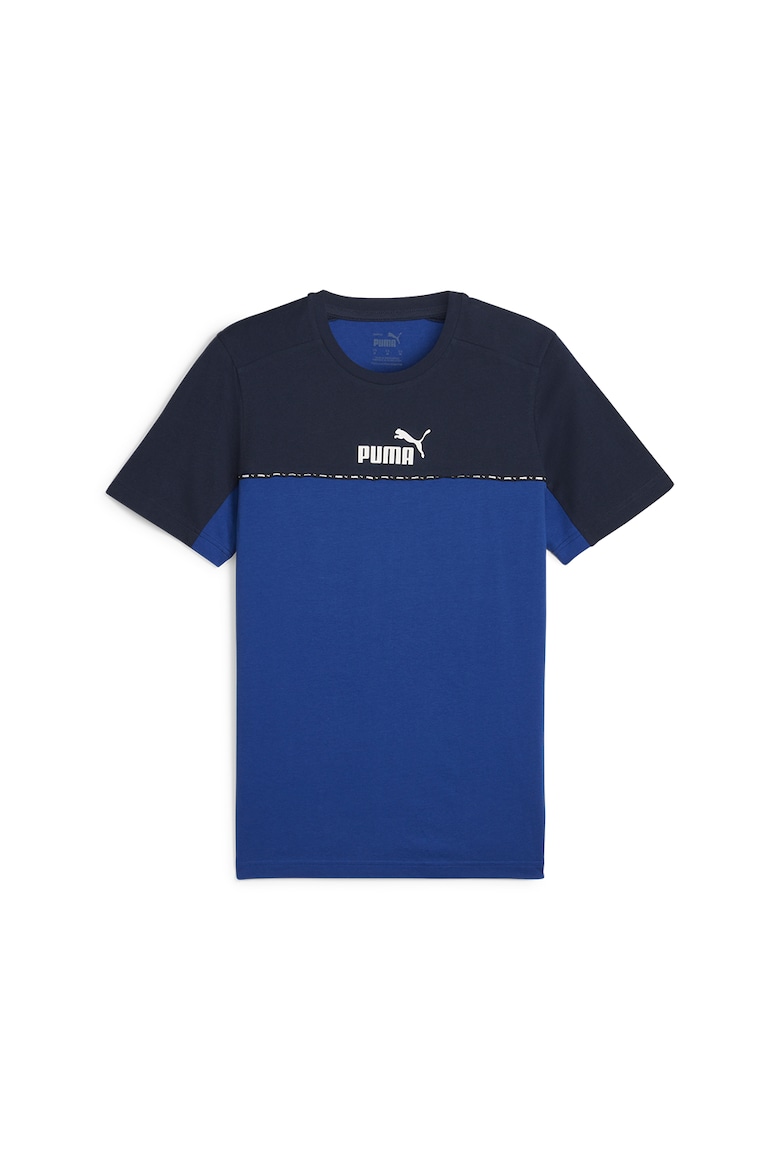 Хлопковая футболка Essential Block Tape Puma, синий