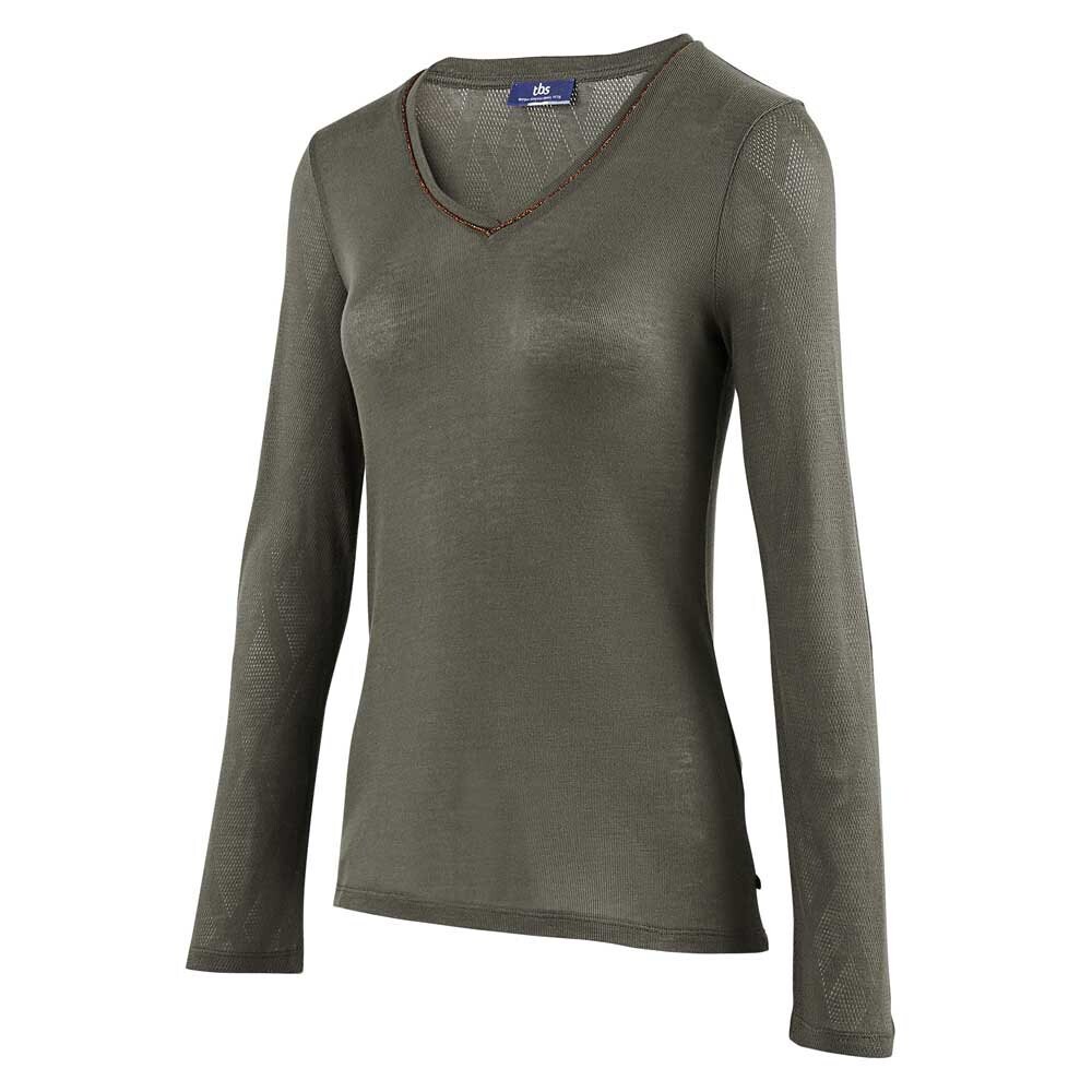 Футболка Tbs Alwentee Long Sleeve V Neck, коричневый