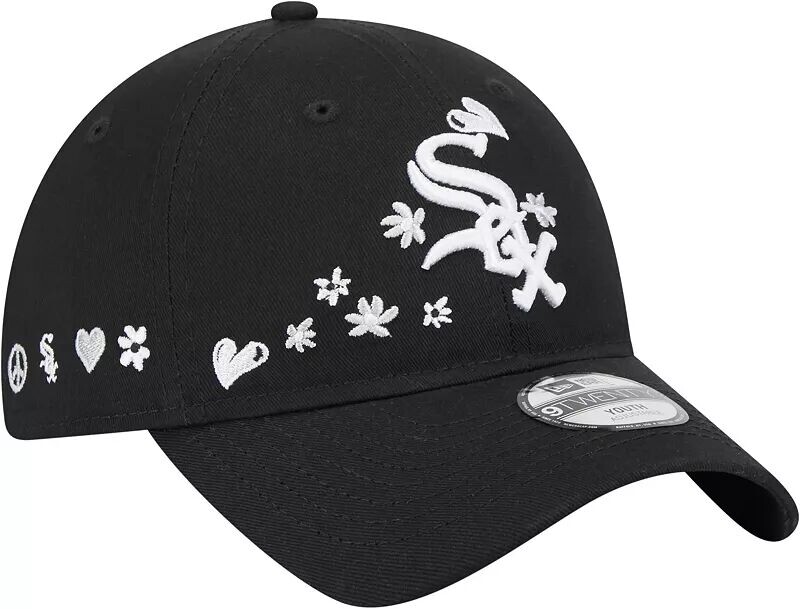 

Черная регулируемая кепка New Era Chicago White Sox 9Twenty для девочек