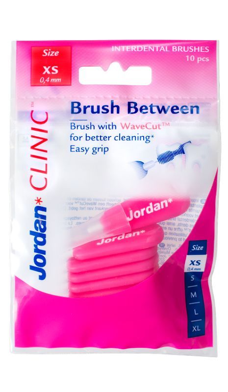 зубные ёршики 0 6мм jordan interdental brushes clinic brush between size m 10 шт Jordan Clinic Brush Between XS зубная щетка, 10 op.