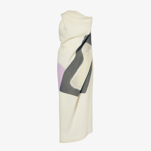 

Платье миди из вуали с графичным узором Issey Miyake, белый