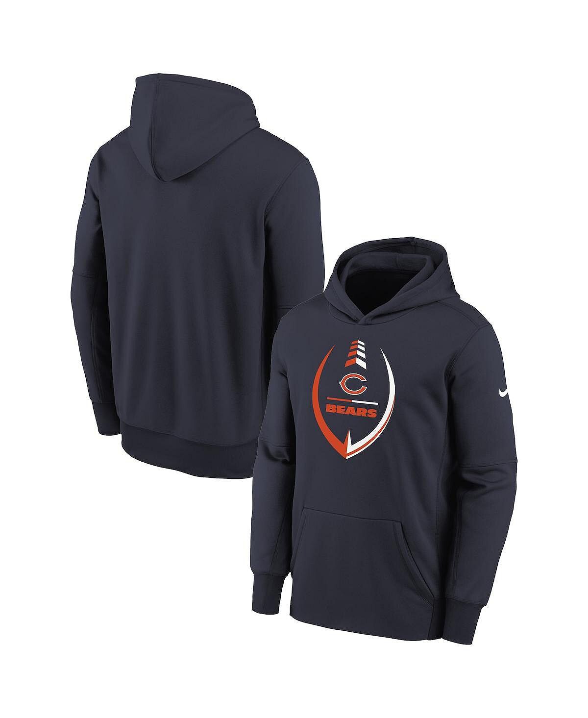 

Темно-синий пуловер с капюшоном Big Boys Chicago Bears Icon Performance Nike