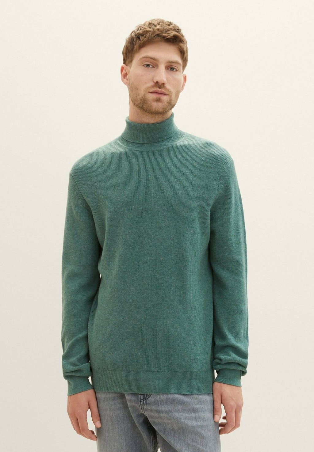 

Свитер Basic Rollkragen TOM TAILOR, цвет green dust melange
