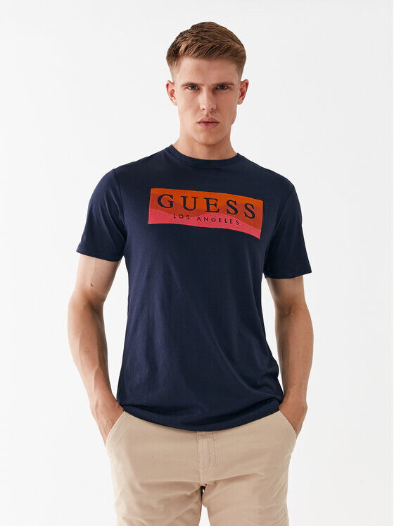 

Футболка узкого кроя Guess, синий