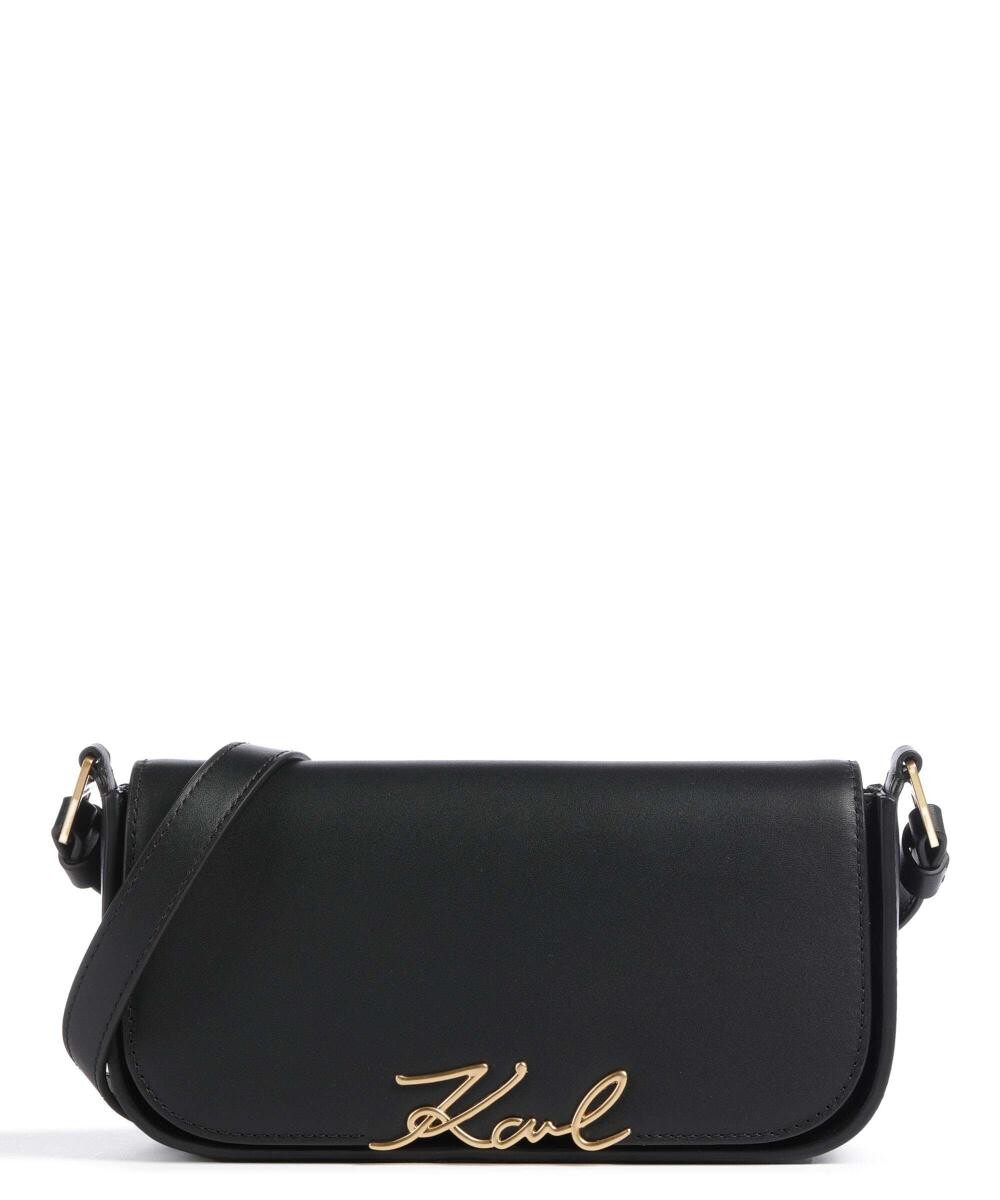 

Сумка через плечо Signature из воловьей кожи Karl Lagerfeld, черный