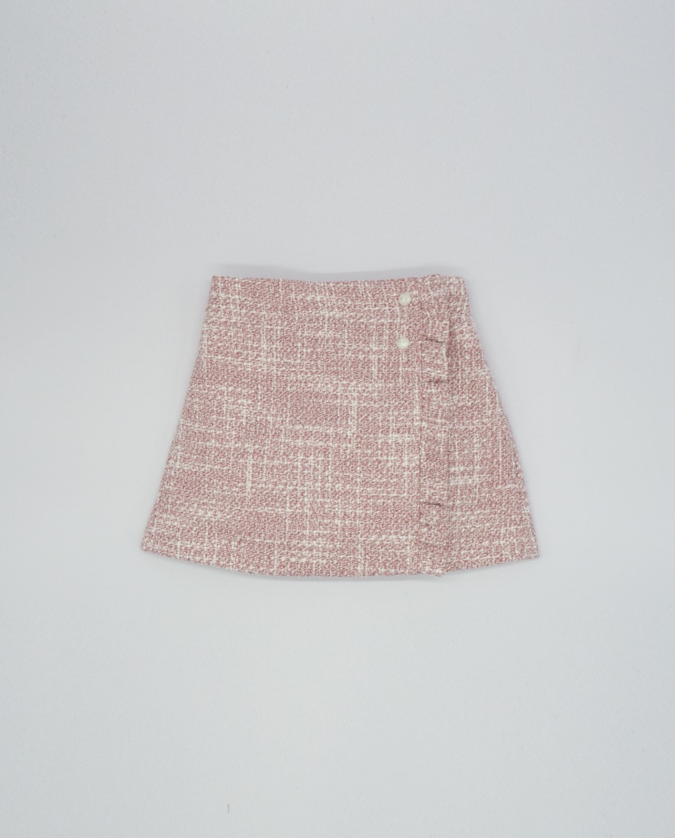 Розовая твидовая юбка для девочки Fina Ejerique, розовый