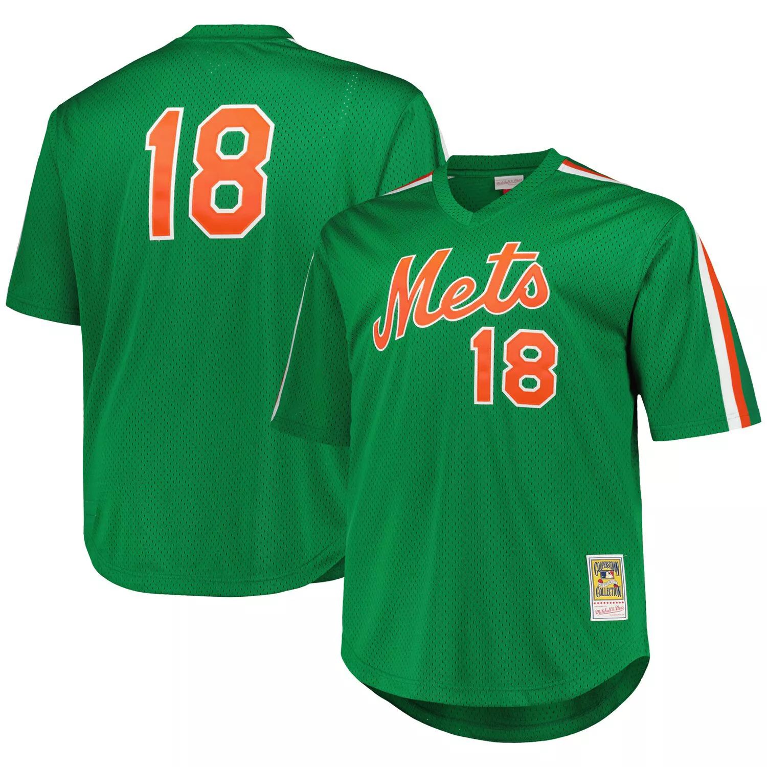 

Мужской сетчатый пуловер Mitchell & Ness Darryl Strawberry Green New York Mets 1988 Cooperstown Collection Jersey