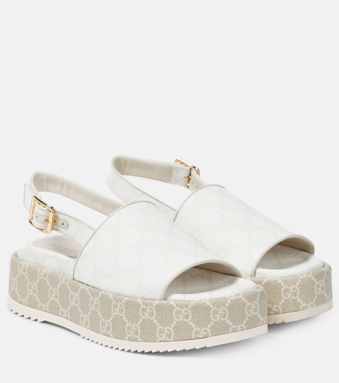 

Босоножки на платформе с узором GG Gucci, белый