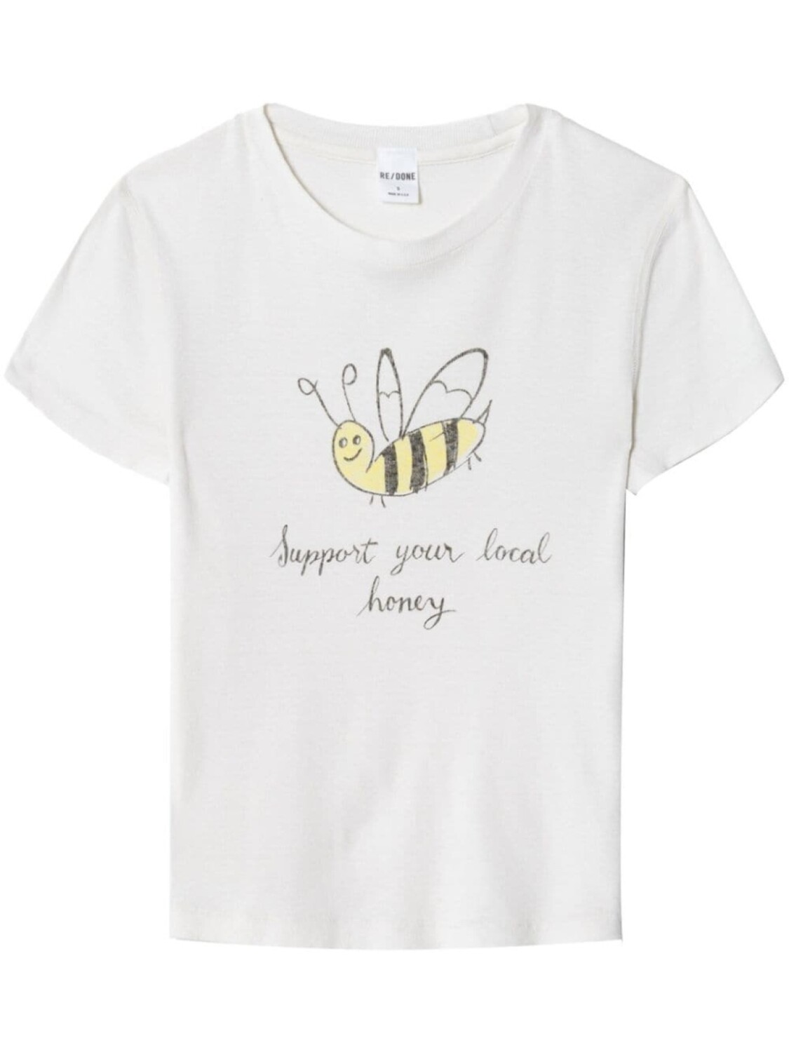 

RE/DONE футболка с принтом 90s Baby Local Honey, белый