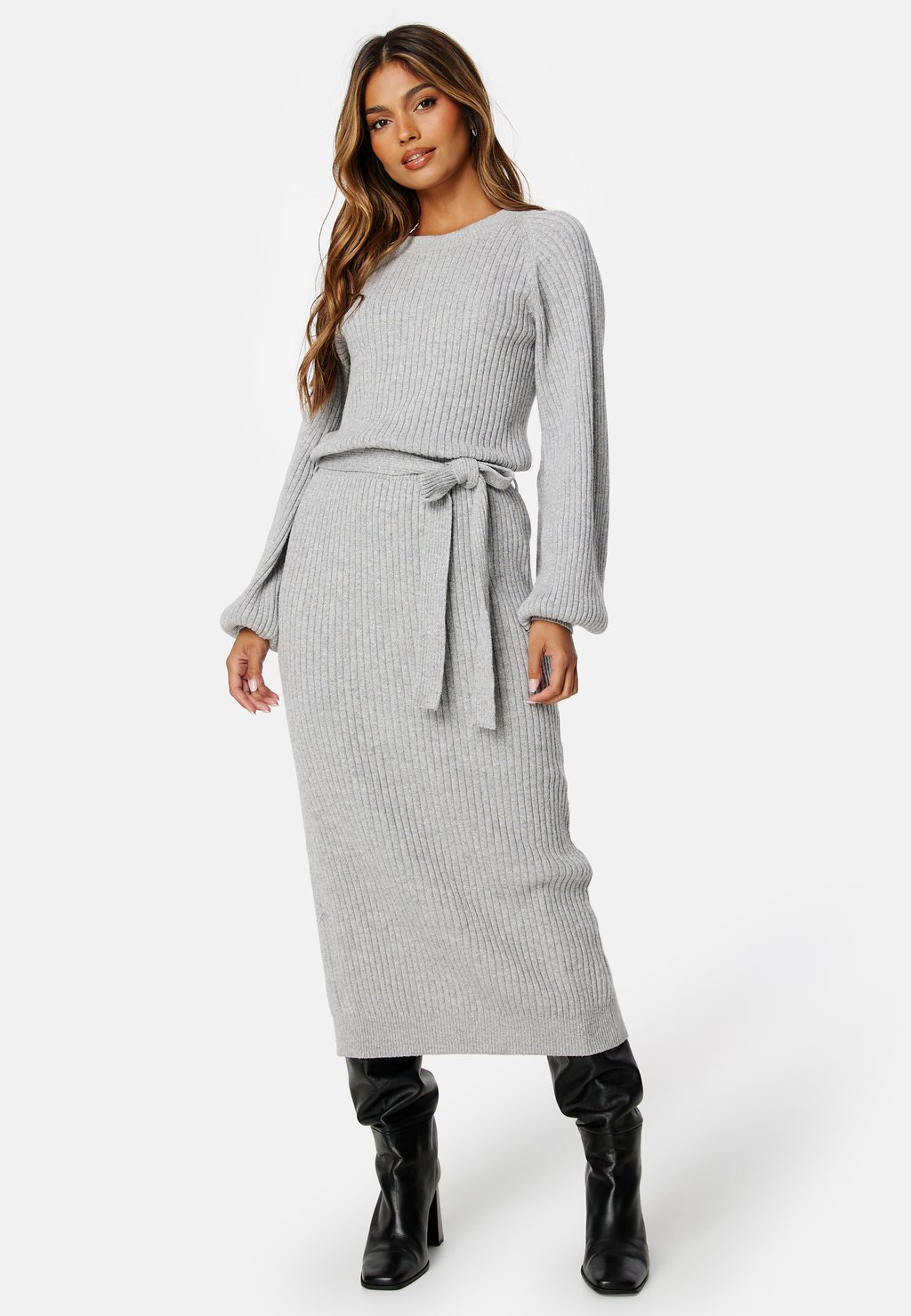 Трикотажное платье Amira Bubbleroom, цвет light grey