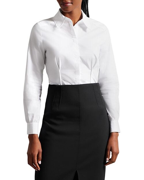 

Приталенная хлопковая рубашка Kayteii Ted Baker, цвет White