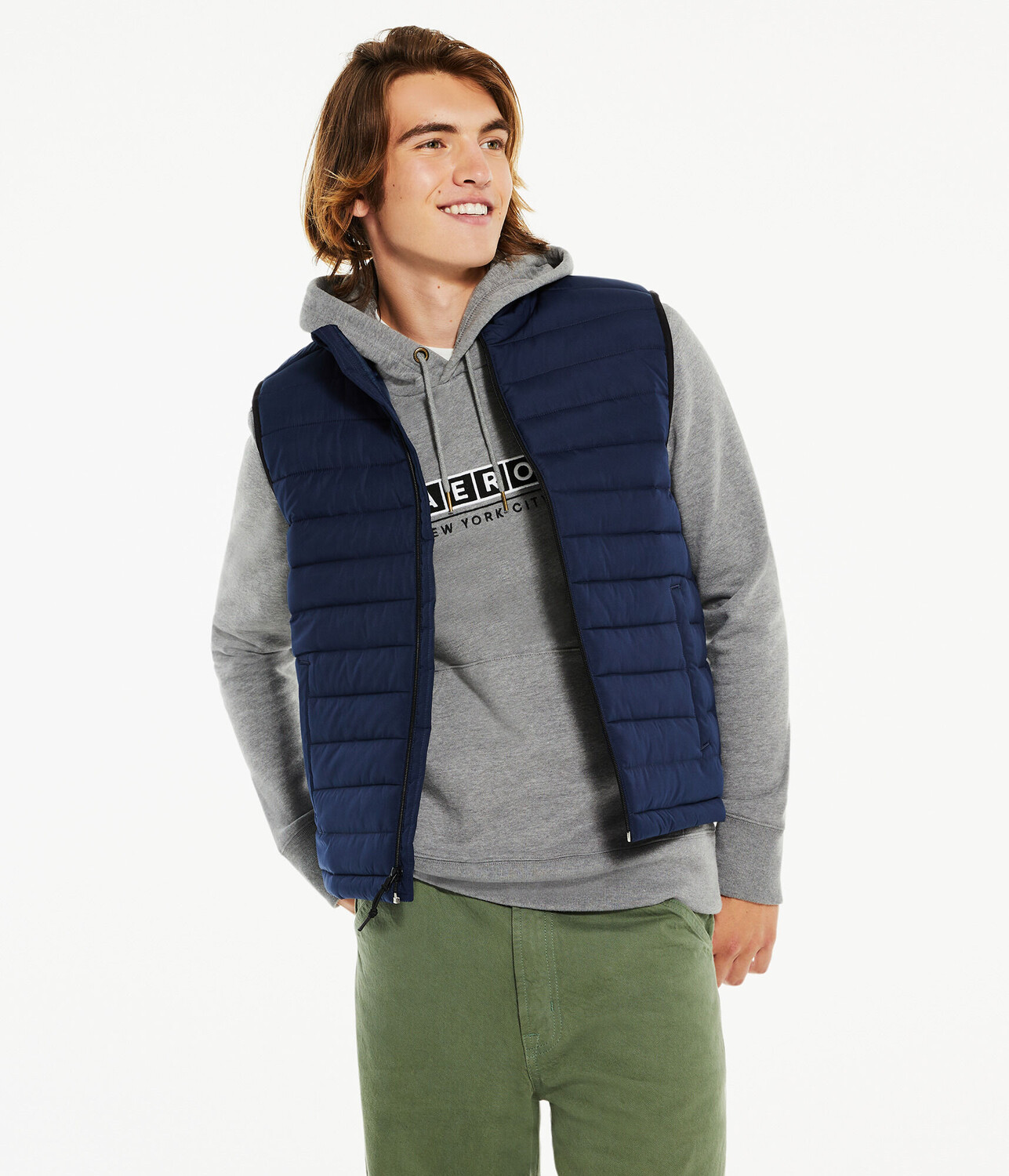 

Легкий стеганый жилет-пуховик Aeropostale, синий