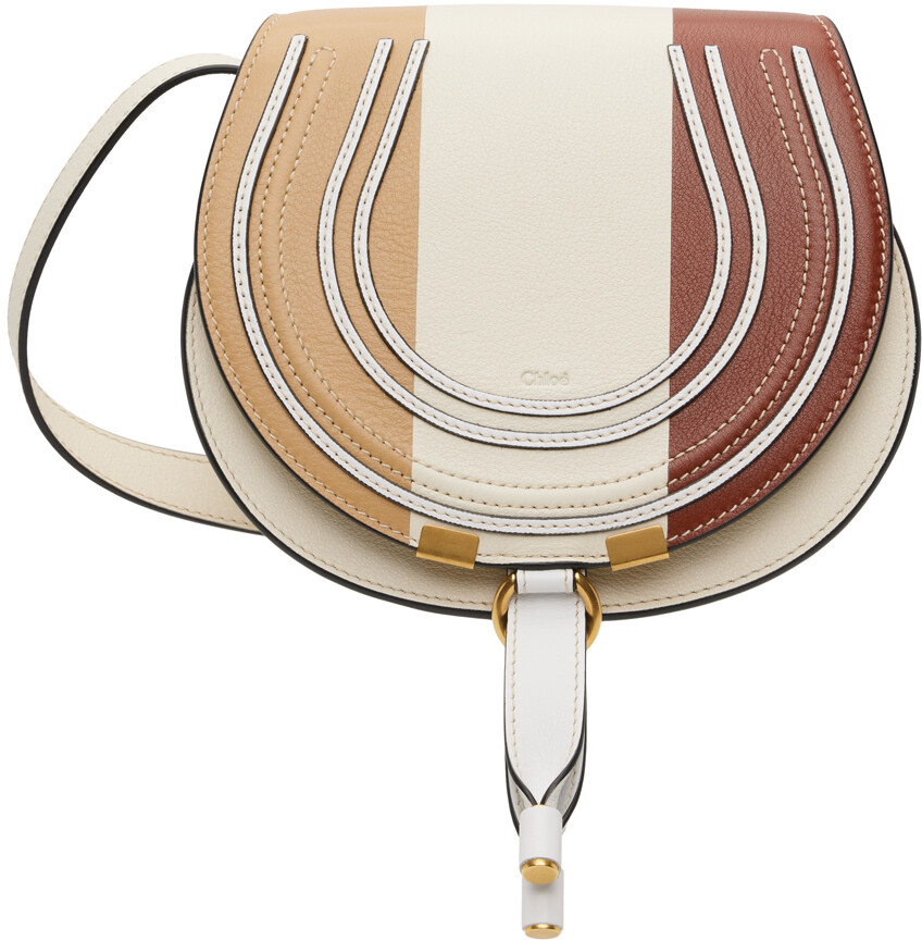 

Маленькая сумка-седло Off-White Marcie Chloe, цвет Brown/Beige