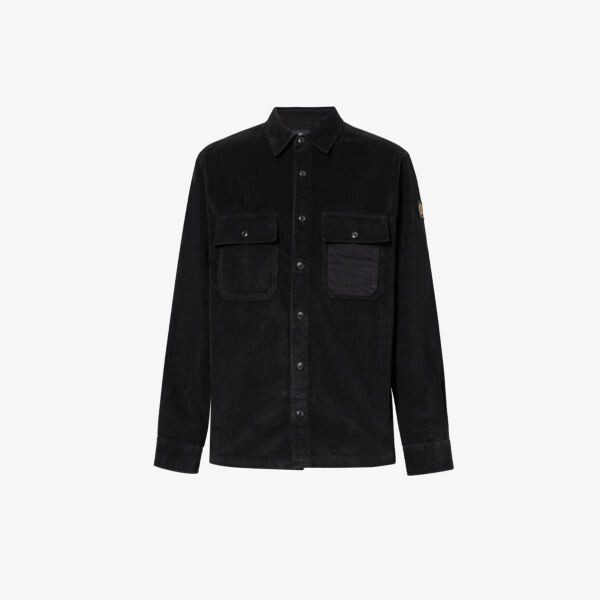 

Рубашка Fallgate из вельветового хлопка с карманами и клапанами Belstaff, черный