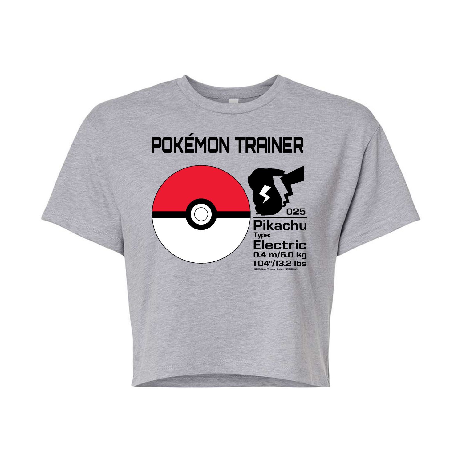 Укороченная футболка с рисунком Pokémon для подростков Pokémon Trainer Licensed Character