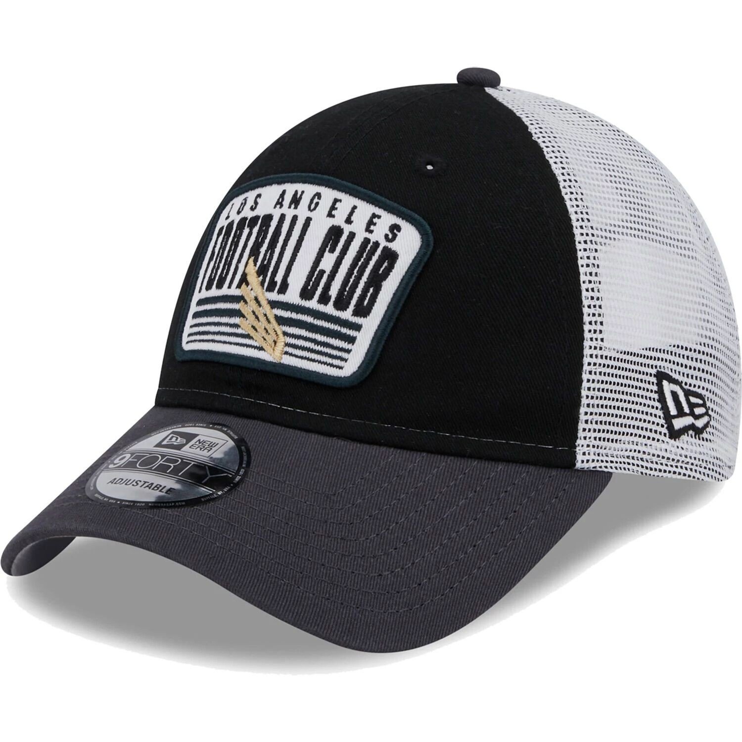 

Мужская кепка New Era черная/угольная LAFC Patch 9FORTY Trucker Snapback Hat