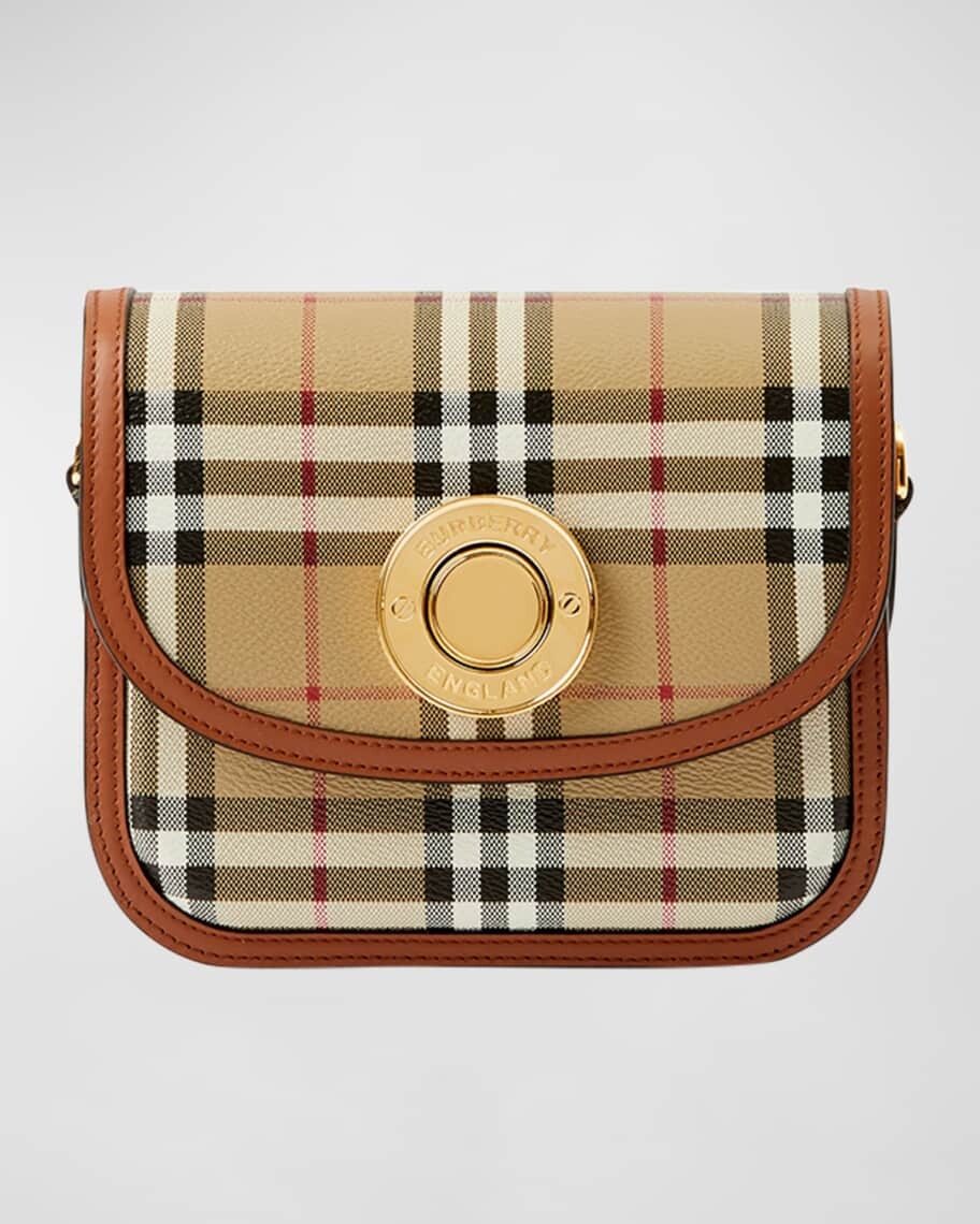 

Маленькая сумка через плечо в клетку Elizabeth Saddle Burberry
