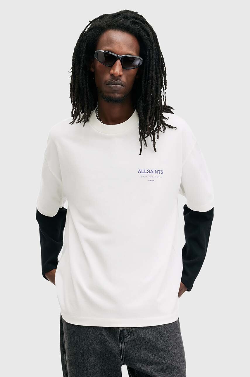 

Хлопковая футболка AllSaints UNDERGROUND, белый