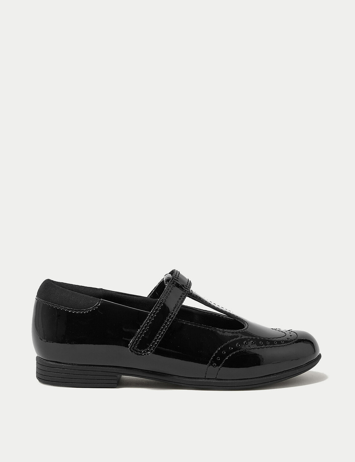 

Детские кожаные школьные туфли Freshfeet T Bar (8 маленьких — 1 большой) Marks & Spencer, черный