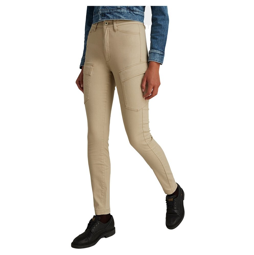 

Брюки G-Star High G-Shape Skinny Cargo, бежевый
