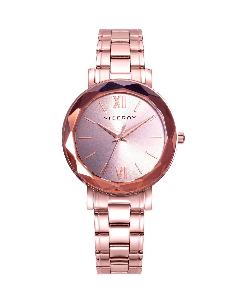 цена Шикарные женские часы с розовым стальным корпусом и браслетом Viceroy, розовый
