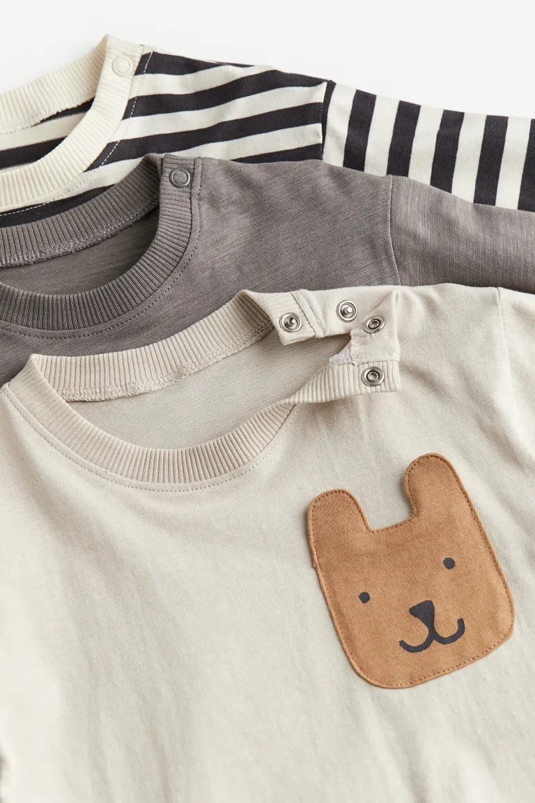 

Упаковка из 3 хлопковых рубашек H&M, серый