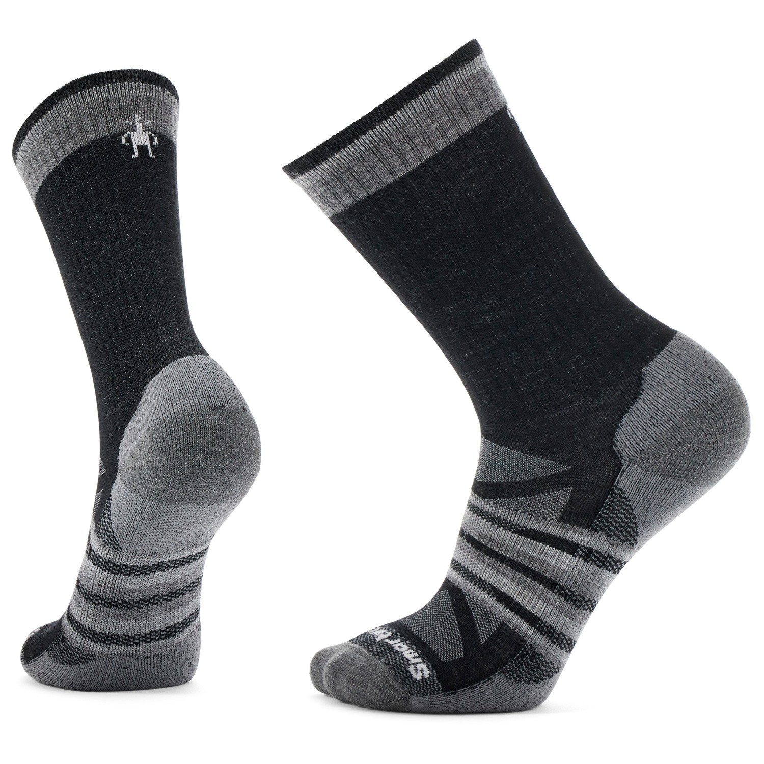 Походные носки Smartwool Outdoor Light Cushion Crew Socks, цвет Black/Medium Gray Heather фото