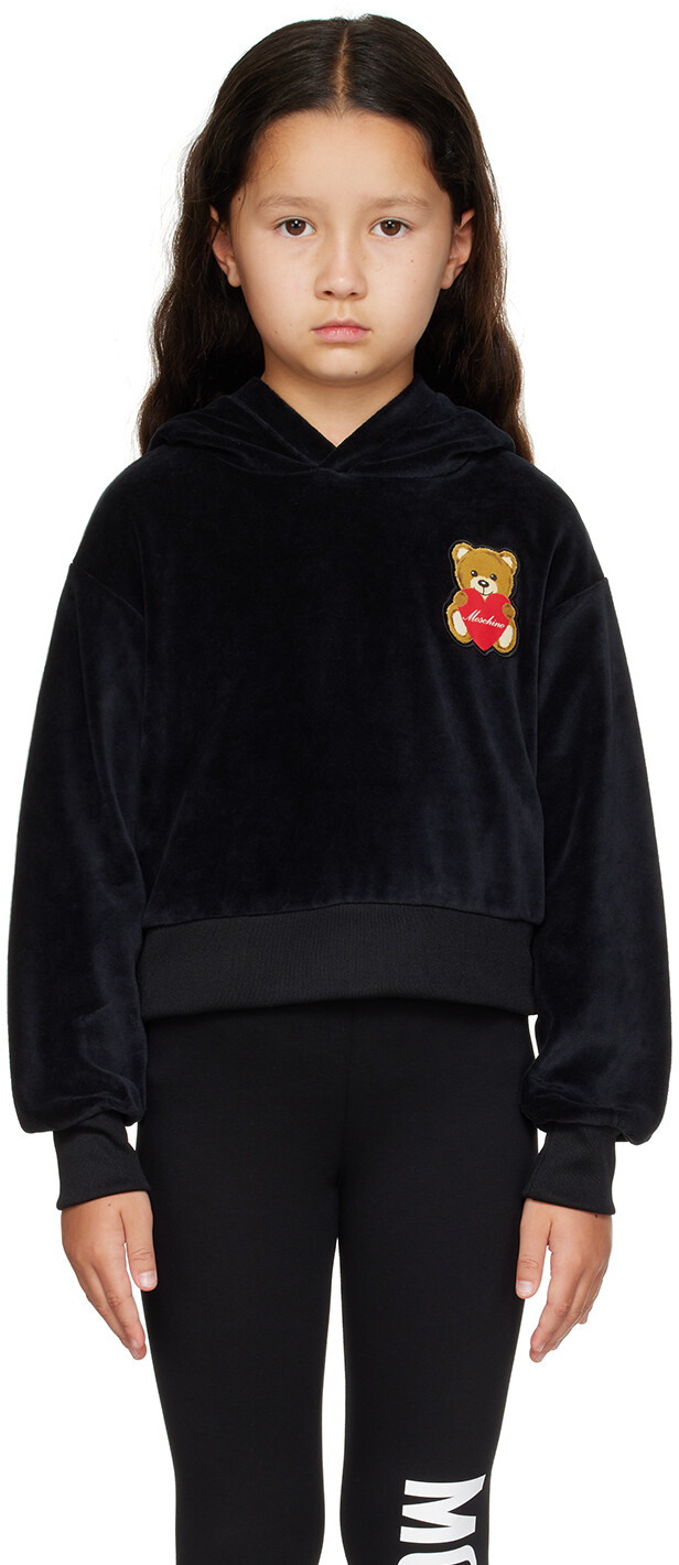 

Moschino Kids Black Heart Teddy Толстовка