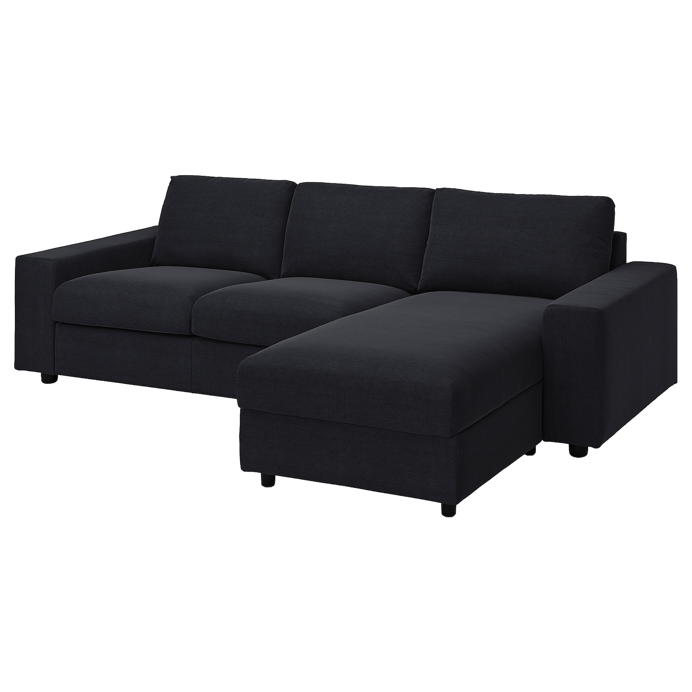 ВИМЛЕ 3-местный диван + диван, с широкими подлокотниками Саксемара/чёрно-синий VIMLE IKEA диван прямой смарт mille 09 3 х местный с подлокотниками еврокнижка а2491530061