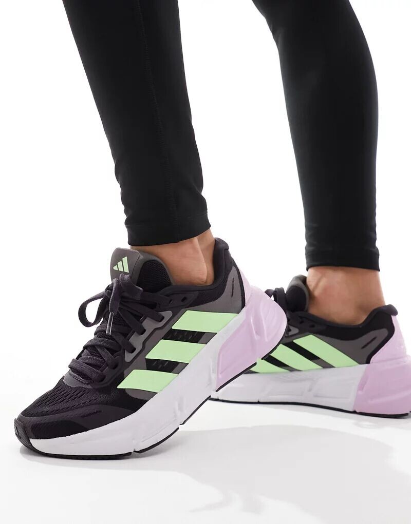 Черные и салатовые кроссовки adidas Running Questar 2 adidas performance кроссовки adidas performance questar black