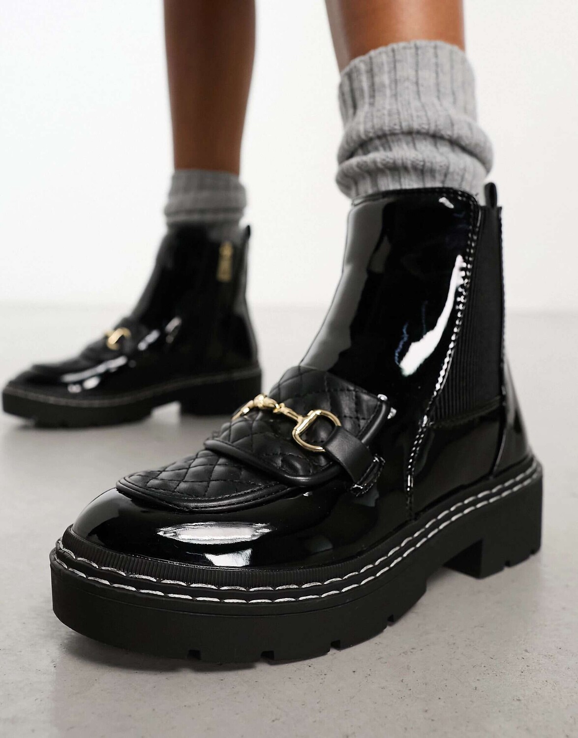 

Черные стеганые лоферы River Island